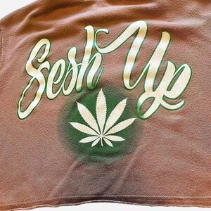 Unbranded Women's Cropped "SESH UP" Hoodie size L